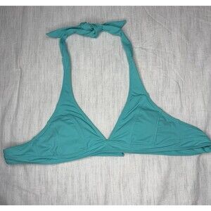Title Nine Teal Blue Tie Halter Swim Top Size XS  Padded Sporty